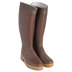 Bottes marron Le Chameau Saint-Hubert - Doublées cuir - 44 / 43 cm