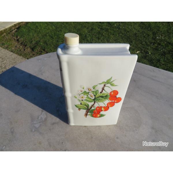 VINTAGE - Bouteille d'eau de vie en forme de livre en porcelaine de Chauvigny - FRANCE (Vers 1970)