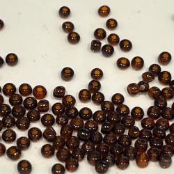 Perles indianistes 2,5mm, environ 500g type rocaille ancien stock Salvadori brun transparent