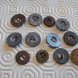 militaria ww1 FR lot 10 boutons zinc et divers équipements militaires 14/18