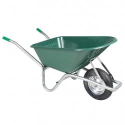 Brouette vert 90 L 150 kg acier galvanisé et plastique alsavelo
