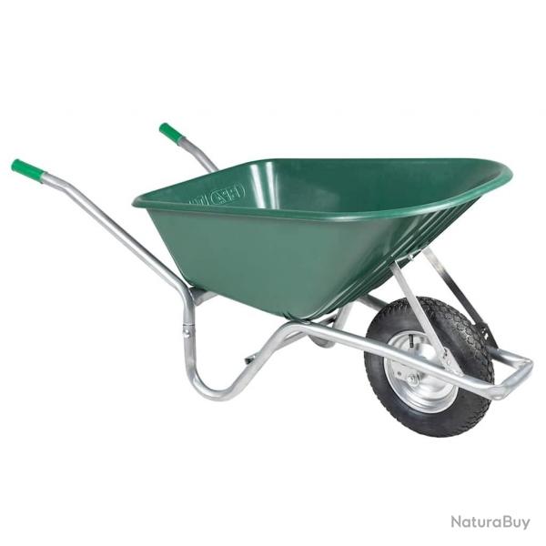 Brouette vert 90 L 150 kg acier galvanis et plastique alsavelo
