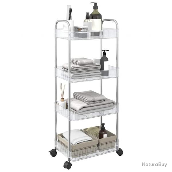 Chariot de rangement  4 niveaux transparent acrylique alsavelo