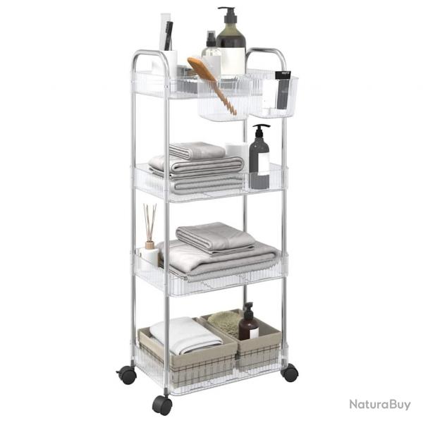Chariot de rangement  4 niveaux transparent acrylique alsavelo