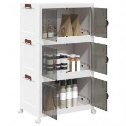 Boîte de rangement empilable avec roues à 3 niveaux 75 L alsavelo