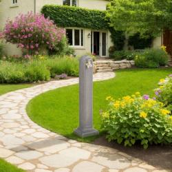 Réservoir de jardin avec robinet Gris clair Aspect de pierre alsavelo