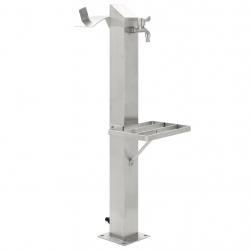 Colonne à eau de jardin carrée Acier inoxydable 95 cm alsavelo