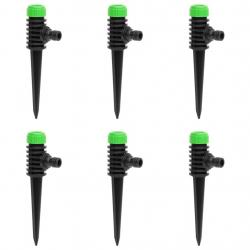 Arroseurs rotatifs 6 pcs vert et noir 3x6x19,5 cm ABS et PP alsavelo