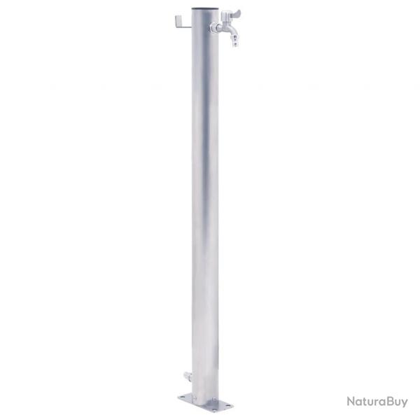 Colonne  eau de jardin 40 cm acier inoxydable rond alsavelo