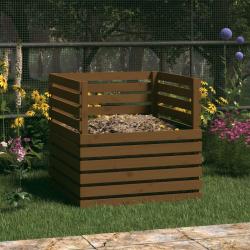 Composteur Marron miel 80x80x78 cm Bois massif de pin alsavelo
