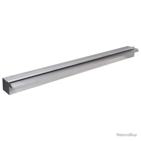 Lame d'eau rectangulaire  LED 90 cm en acier inoxydable pour piscine alsavelo
