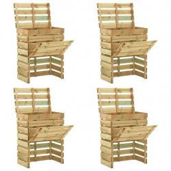 Composteur de jardin à lattes 4 pcs 80x50x100 cm Pin imprégné alsavelo