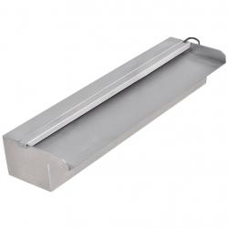 Lame d'eau rectangulaire à LED 45 cm en acier inoxydable pour piscine alsavelo