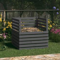 Composteur Gris 80x80x78 cm Bois massif de pin alsavelo