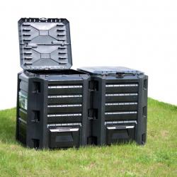 Composteur de jardin Noir 1200 L alsavelo