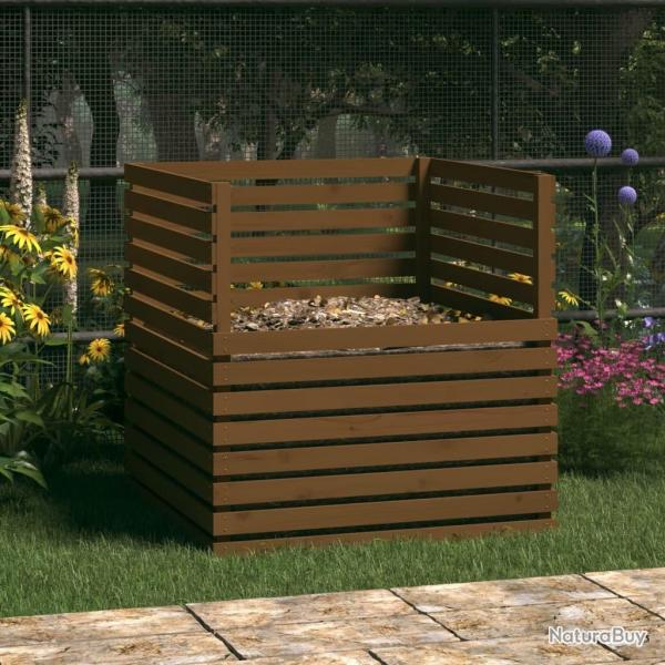 Composteur Marron miel 100x100x102 cm Bois massif de pin alsavelo