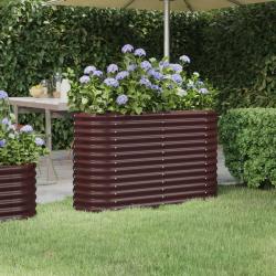 Lit surélevé de jardin Acier enduit de poudre marron alsavelo