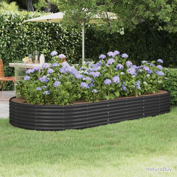 Lit surlev de jardin Acier enduit de poudre Anthracite alsavelo