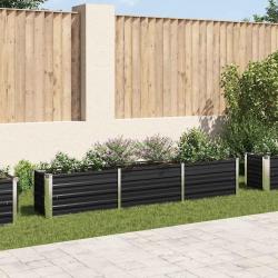Lit surélevé de jardin Acier galvanisé 240x40x45 cm Anthracite alsavelo