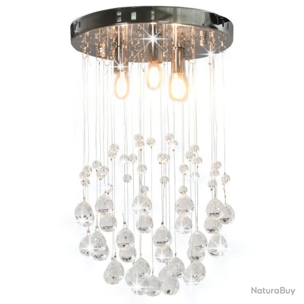 Plafonnier avec perles de cristal Argent Sphre 3 ampoules G9 alsavelo