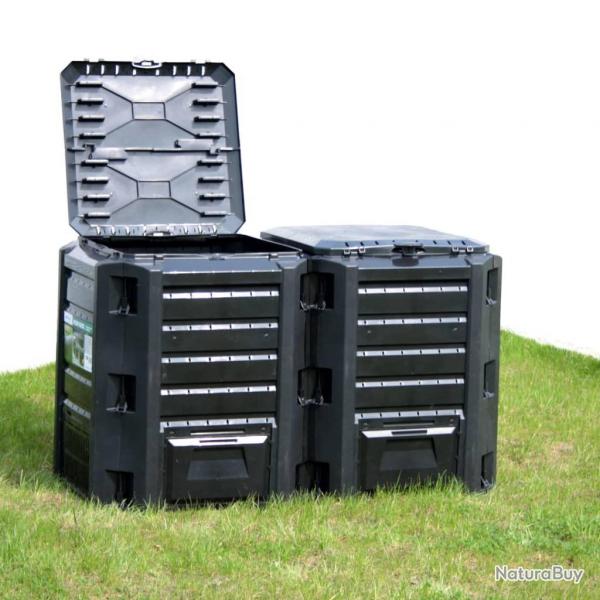Composteur de jardin Noir 380 L alsavelo