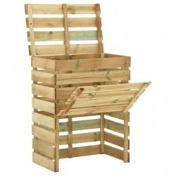 Composteur de jardin à lattes 80x50x100 cm Bois de pin imprégné alsavelo