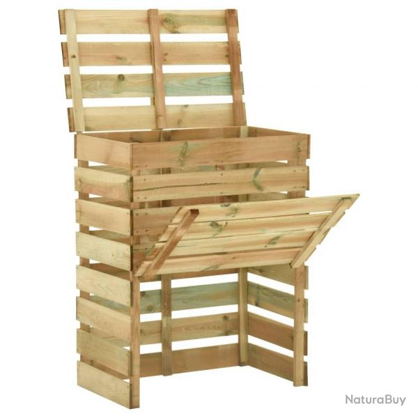 Composteur de jardin  lattes 80x50x100 cm Bois de pin imprgn alsavelo
