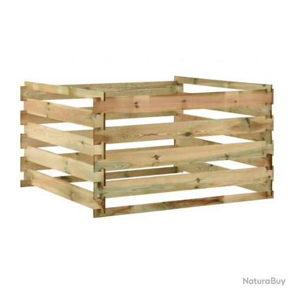 Composteur de jardin  lattes 120x120x70cm Bois de pin imprgn alsavelo