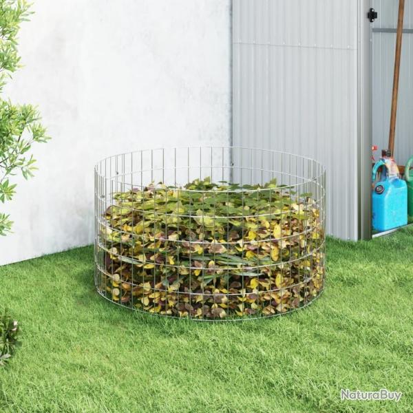 Composteur de jardin 100x50 cm Acier galvanis alsavelo
