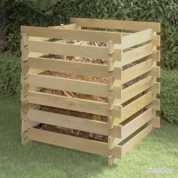 Composteur de jardin  lattes 90x90x90 cm Bois de pin imprgn alsavelo