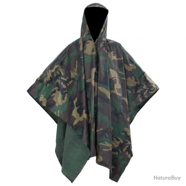 Poncho de pluie impermable pour camping/randonne Camouflage alsavelo