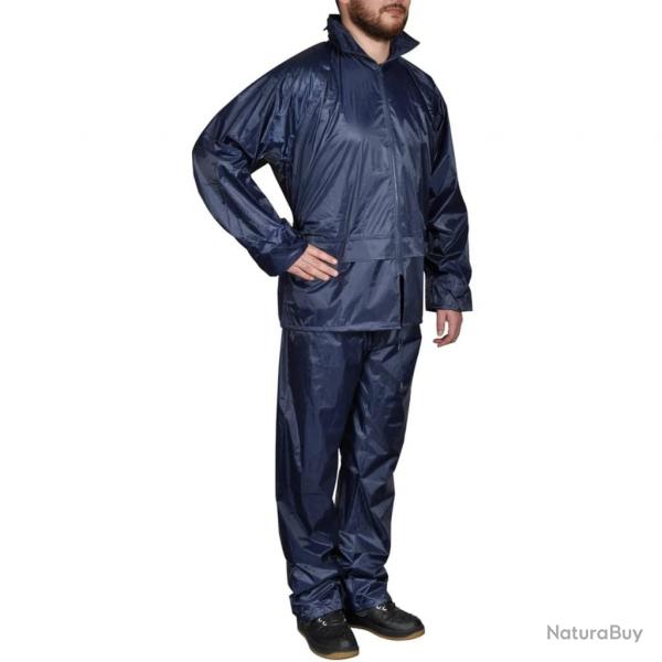 Combinaison de pluie avec capuche 2 pcs Hommes Bleu marine XL alsavelo