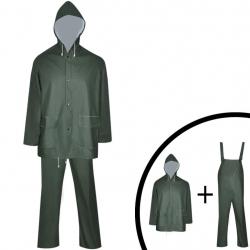 Combinaison de pluie imperméable 2 pcs avec capuche vert XL alsavelo