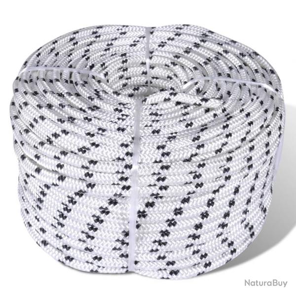 Corde de bateau tresse Polyester 12 mm 250 m Blanc alsavelo