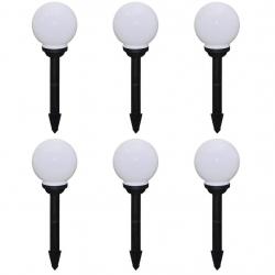 6 pcs Lampes d'allée d'extérieur à LED 20 cm et piquet au sol alsavelo
