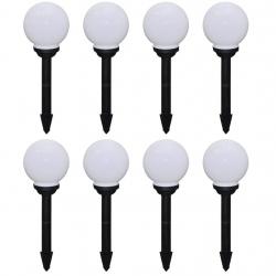 8 pcs Lampes d'allée d'extérieur à LED 15 cm et piquet au sol alsavelo
