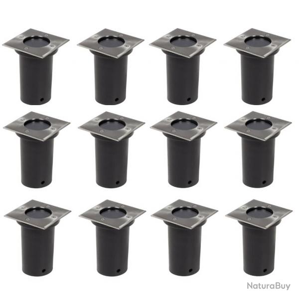 12 pcs Lampes encastrables au sol d'extrieur Carr alsavelo