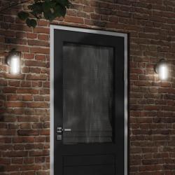Appliques murales d'extérieur 2 pcs noir acier inoxydable alsavelo