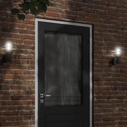 Appliques murales d'extérieur 2 pcs noir acier inoxydable alsavelo