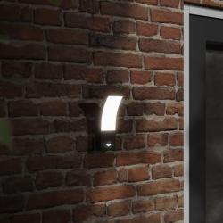 Appliques murales LED d'extérieur avec capteurs 2 pcs noir alsavelo