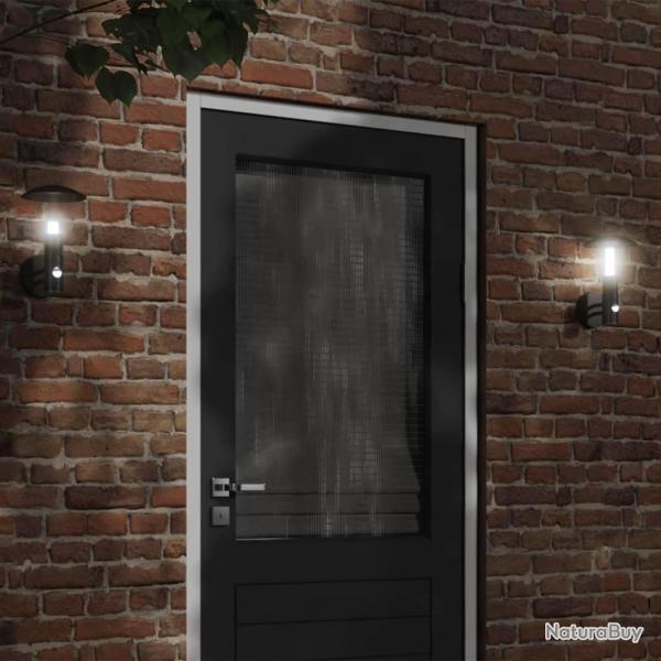 Applique murale d'extrieur avec capteur noir acier inoxydable alsavelo
