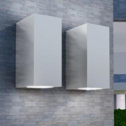 Appliques murales d'extérieur 2 pcs Carré vers le bas/haut alsavelo