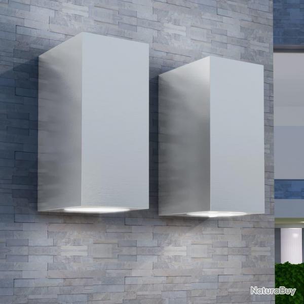 Appliques murales d'extrieur 2 pcs Carr vers le bas/haut alsavelo