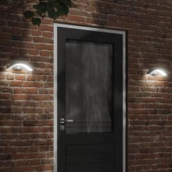 Appliques murales LED d'extérieur avec capteurs 2 pcs noir alsavelo