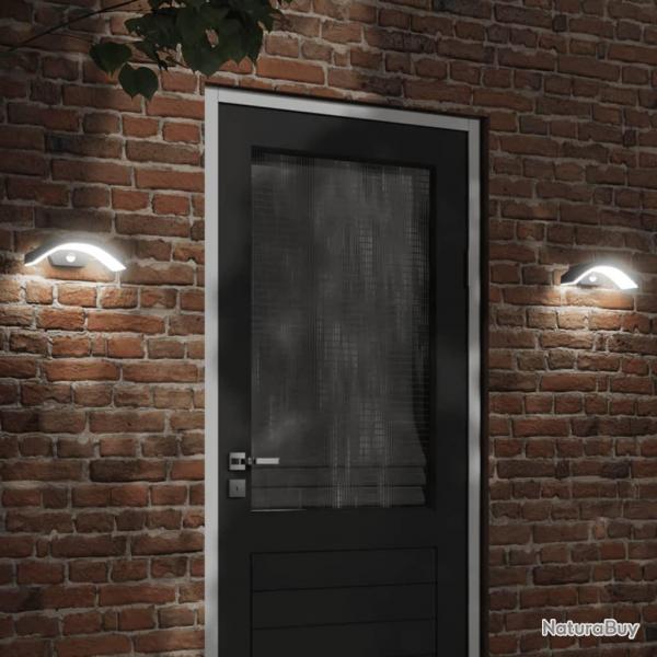 Appliques murales LED d'extrieur avec capteurs 2 pcs noir alsavelo