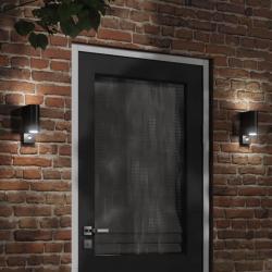Appliques murales d'extérieur avec capteurs 2 pcs noir alsavelo