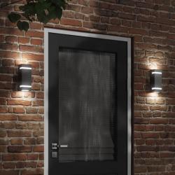 Appliques murales d'extérieur 2 pcs noir acier inoxydable alsavelo