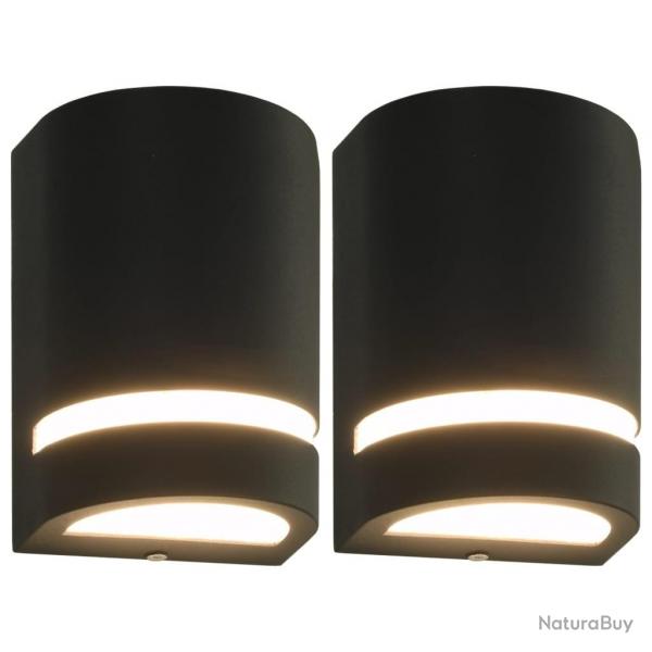 Appliques murales d'extrieur 2 pcs 35 W Noir Demi-rond alsavelo