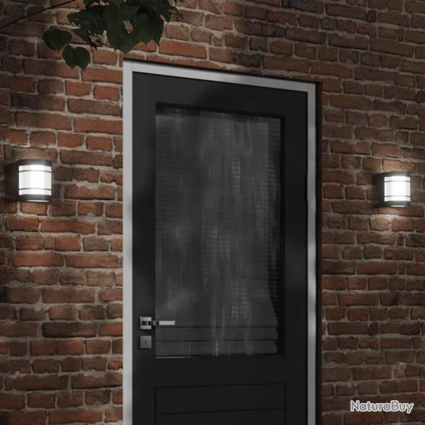 Appliques murales d'extrieur 2 pcs noir acier inoxydable alsavelo
