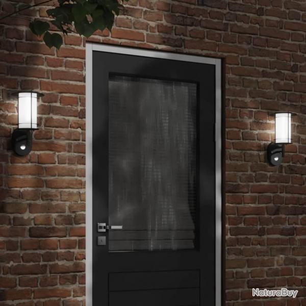 Applique murale d'extrieur avec capteur noir acier inoxydable alsavelo
